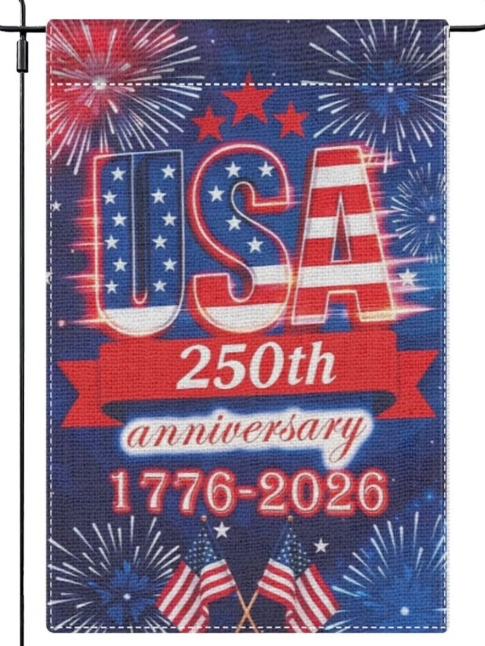 Commemorative 250th Anniversary Patriotic Garden Flag